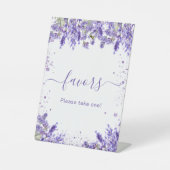 Lavendel bloemen gunst teken reclamebord met voetstuk (Voorkant)