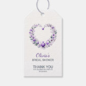 Lavendel Bloemen Hart Dank u Vrijgezellenfeest Cadeaulabel (Voorkant)