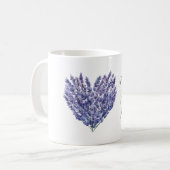 Lavendel Bloemen Hart Koffiemok (Voorkant links)