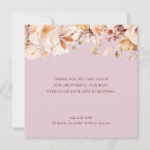 Lavendel  Bloemen Herfst Baby shower Bedankkaart (Achterkant)