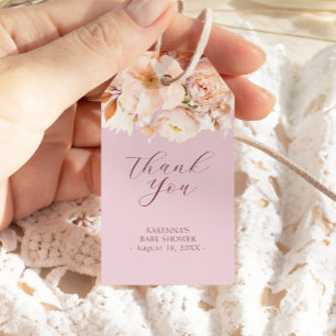 Lavendel Bloemen Herfst Baby shower Dank u Cadeaulabel