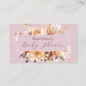 Lavendel Bloemen Herfst Baby shower Display Douche Informatiekaartje (Achterkant)