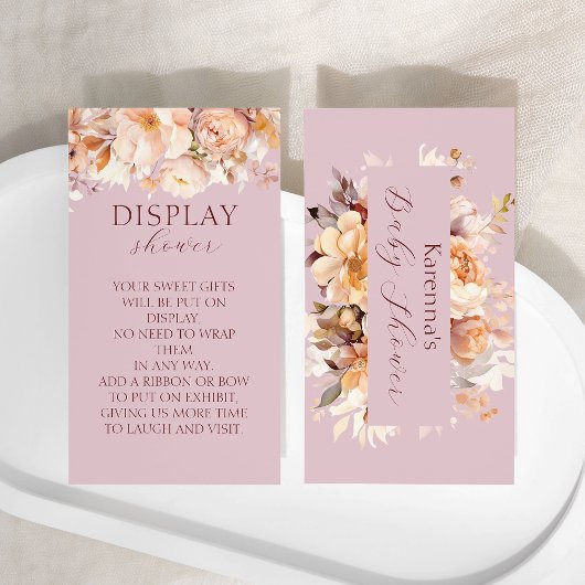 Lavendel Bloemen Herfst Baby shower Display Douche Informatiekaartje