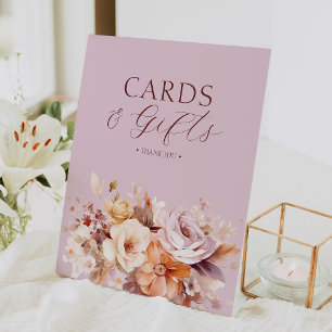 Lavendel Bloemen Herfst Baby shower Kaarten & Gesc Reclamebord Met Voetstuk