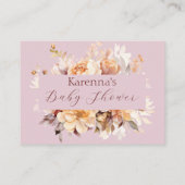 Lavendel Bloemen Herfst Baby shower Luier Raffle Informatiekaartje (Achterkant)