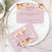 Lavendel Bloemen Herfst Baby shower Luier Raffle Informatiekaartje