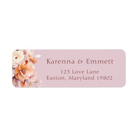 Lavendel Bloemen Herfst Baby shower Retouradres Etiket (Voorkant)
