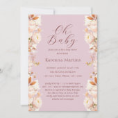 Lavendel  Bloemen Herfst Oh Baby shower Kaart (Voorkant)