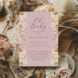 Lavendel  Bloemen Herfst Oh Baby shower Kaart