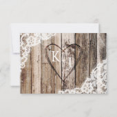 Lavendel Bloemen Houten Kant Rustieke RSVP Kaart (Achterkant)