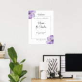 Lavendel Bloemen Huwelijk Welkom Poster Teken (Thuiskantoor)