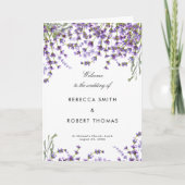 Lavendel bloemen huwelijksceremonie orde van diens programma (Voorkant)