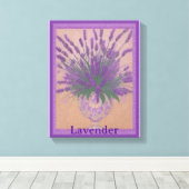 Lavendel Bloemen in Urn AI Art Stretch Canvas (Insitu (Houten vloer))