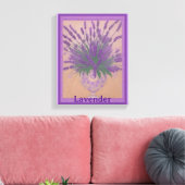 Lavendel Bloemen in Urn AI Art Stretch Canvas (Insitu (Woonkamer))