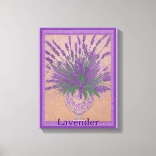Lavendel Bloemen in Urn AI Art Stretch Canvas (Voorkant)