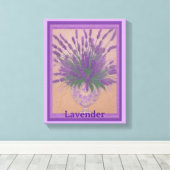 Lavendel Bloemen in Urn AI Art Stretch Canvas (Insitu (Houten vloer))