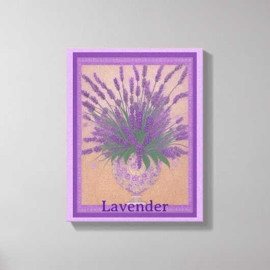 Lavendel Bloemen in Urn AI Art Stretch Canvas (Voorkant)