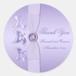 Lavendel Bloemen Jeweled 3" Ronde Sticker