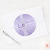 Lavendel Bloemen Jeweled 3" Ronde Sticker (Envelop)