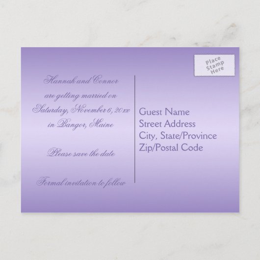 Lavendel Bloemen Juwelen Save the Date Briefkaart (Achterkant)