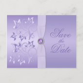 Lavendel Bloemen Juwelen Save the Date Briefkaart (Voorkant)
