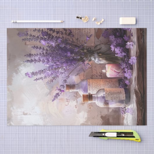 Lavendel Bloemen Kaarsen Apothecary Decoupage Tissuepapier (Craft)