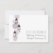 Lavendel Bloemen Lantaarns Tuin Huwelijk RSVP (Voorkant)