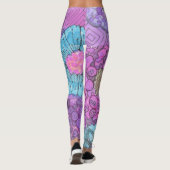 Lavendel Bloemen Leggings (Achterkant)