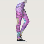 Lavendel Bloemen Leggings (Rechts)