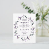 Lavendel bloemen lente krans bruiloft briefkaart (Staand voorkant)