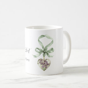 Lavendel Bloemen Leven is Droom Hart Munt Lint Koffiemok