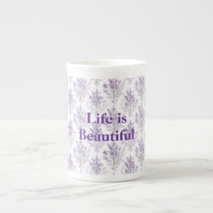 Lavendel Bloemen Leven is Mooi Porselein Kop