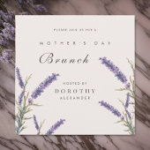Lavendel Bloemen Moederdag Brunch Uitnodiging