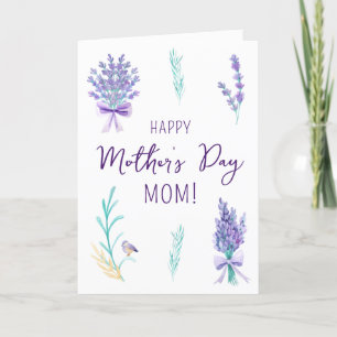 Lavendel Bloemen Moederdag Kaart