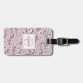 Lavendel Bloemen Monogram Bagage Gepersonaliseerd Bagagelabel (Voorkant horizontaal)