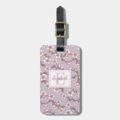 Lavendel Bloemen Monogram Bagage Gepersonaliseerd Bagagelabel (Voorkant verticaal)