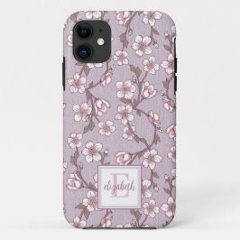 Lavendel Bloemen Monogram Telefoonhoes Case-Mate iPhone Case