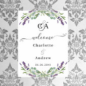 Lavendel bloemen monogrammed welkom bruiloft teken poster