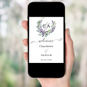 Lavendel bloemen monogrammed welkom bruiloft teken poster