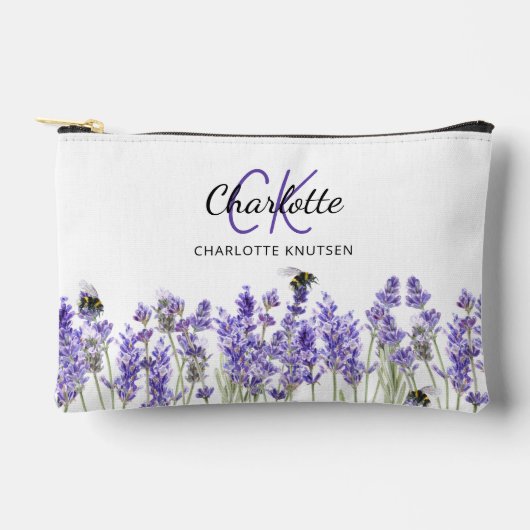 Lavendel bloemen naam monogram etui (Voorkant)