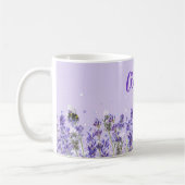 Lavendel bloemen naam script elegant koffiemok (Links)