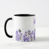 Lavendel bloemen naam script mok (Links)