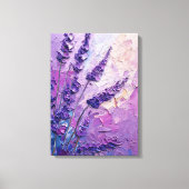 Lavendel Bloemen Olieverfschilderij Canvas Afdruk (Voorkant)