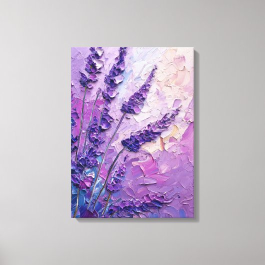 Lavendel Bloemen Olieverfschilderij Canvas Afdruk (Voorkant)