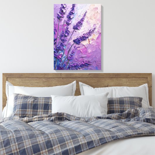 Lavendel Bloemen Olieverfschilderij Canvas Afdruk (Insitu (Slaapkamer))