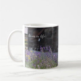 Lavendel bloemen & oude houten schuur koffiemok