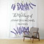 Lavendel Bloemen Paars Bloemen Bruiloft Wandkleed (In situ)