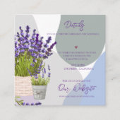 Lavendel Bloemen Paarse Bloemige Trouwdetails Informatiekaartje (Voorkant)