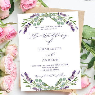 Lavendel bloemen paarse script budget bruiloft