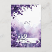 Lavendel Bloemen & Parijse Eiffeltoren bruiloft Informatiekaartje (Achterkant)